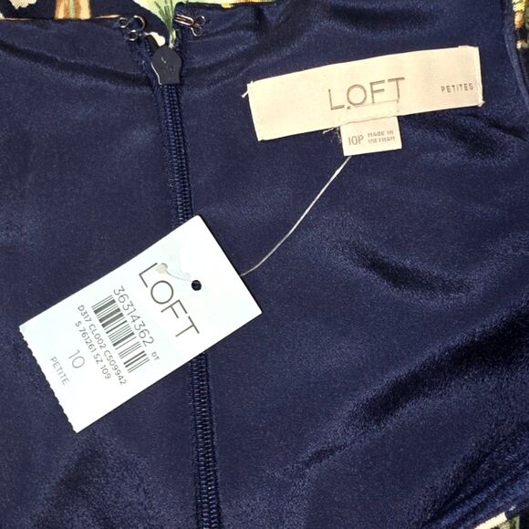 LOFT Petites Leafed Tie Front Midi Dress Size 10 Petite - Picture 9 of 11